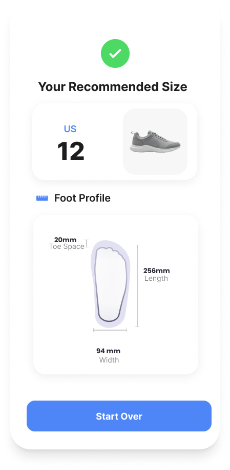 StrutFit Size - a recommendation with foot profile