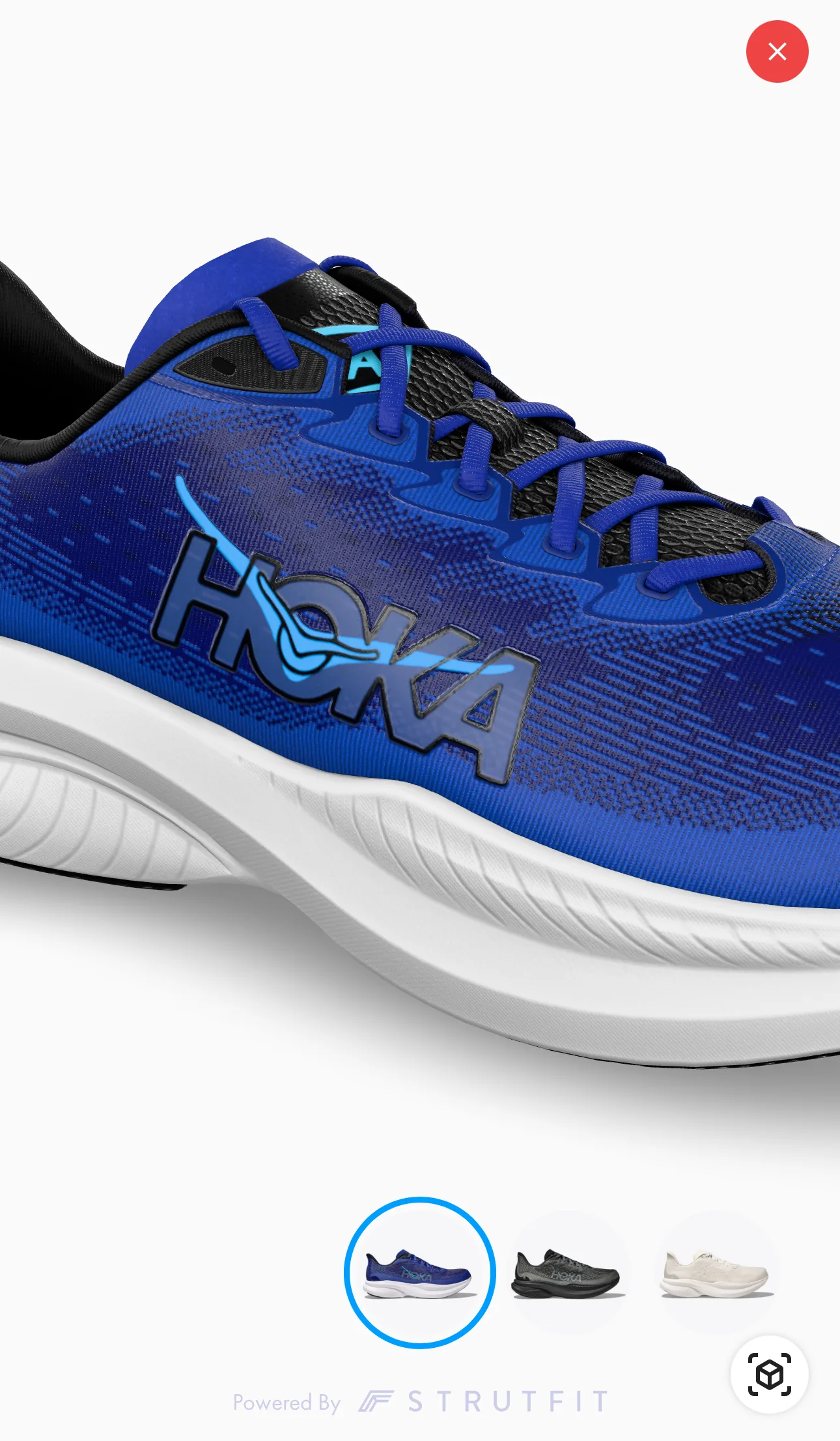StrutFit 3D viewer - a shoe spun in-page